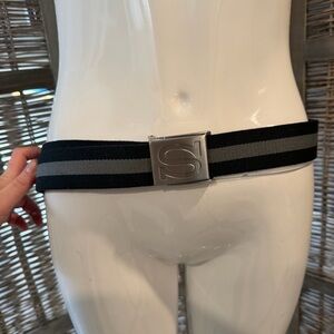 Y2K Stussy Striped Web Belt from 2000s